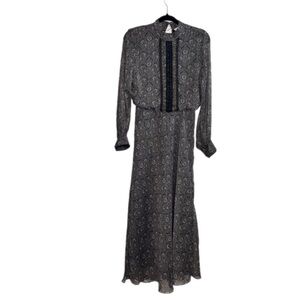 Zara Victorian Style High Neck Lace Detail MIDI Dress size Small